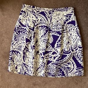 Loft purple and cream skirt